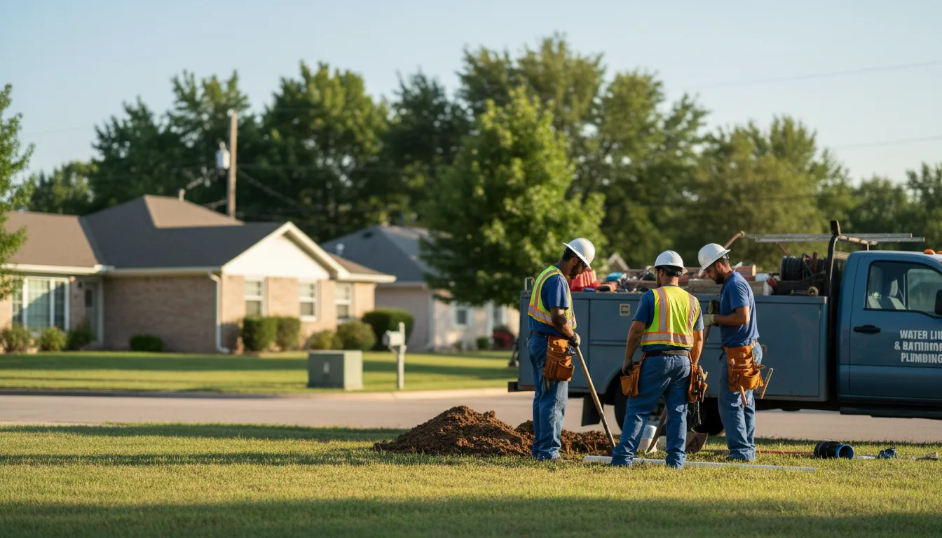 Residential water line and bathroom plumbing service in Daingerfield, TX